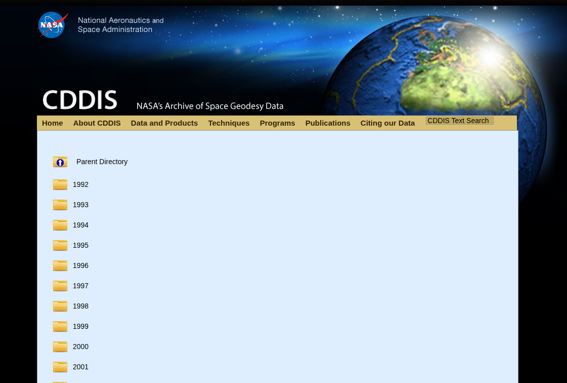 CDDIS website 1